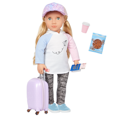 Our Generation Ari 18" Travel Doll & Luggage