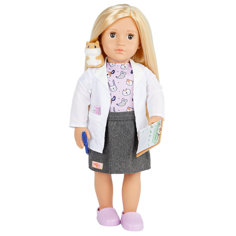 Our Generation Noemie 18" Vet Doll with Plush Hamster Assistant