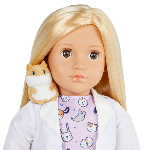 Our Generation Noemie 18" Vet Doll with Plush Hamster Assistant