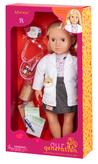 Our Generation Noemie 18" Vet Doll with Plush Hamster Assistant