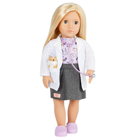 Our Generation Noemie 18" Vet Doll with Plush Hamster Assistant