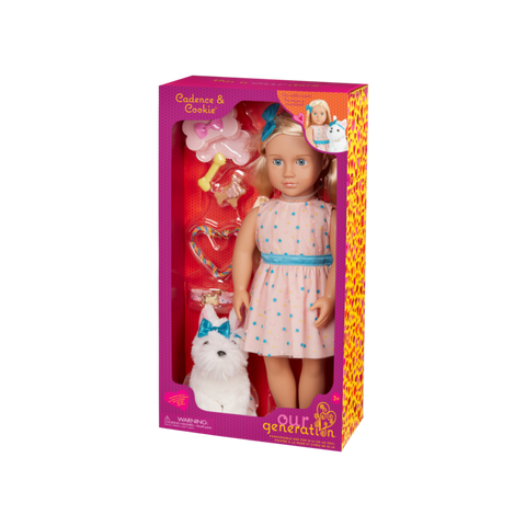 Our Generation Cadence & Cookie 18" Doll & Pet