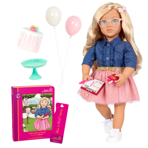 Our Generation Emily Posable 18" Party Planner Doll & Storybook