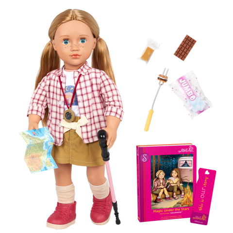 Shannon Posable 18" Camping Doll & Storybook