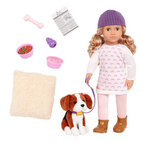 Our Generation Ember & Elsie 18-inch Doll & Pet Beagle Puppy