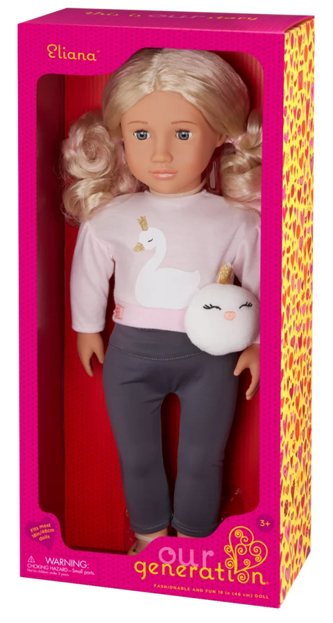 Our Generation Eliana 18" Fashion Doll with Swan Plush Accessory