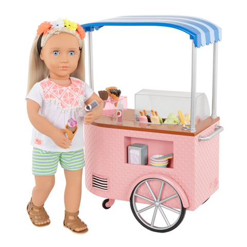 Our Generation Two Scoops Ice Cream Cart for 18" Dolls