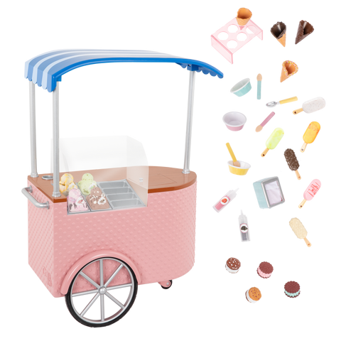 Our Generation Two Scoops Ice Cream Cart for 18" Dolls