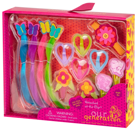 Our Generation Attached at the Clip Hair Accessory Set for 18" Dolls