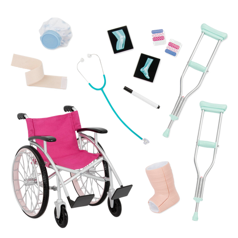 Our Generation Heals on Wheels Wheelchair Set For 18" Dolls