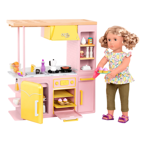 Our Generation Sweet Kitchen Set with Play Food for 18" Dolls