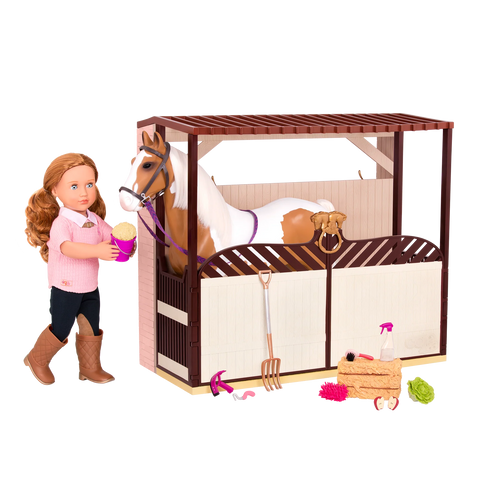 Our Generation Acres of Adventure Horse Stable Playset for 18" Dolls