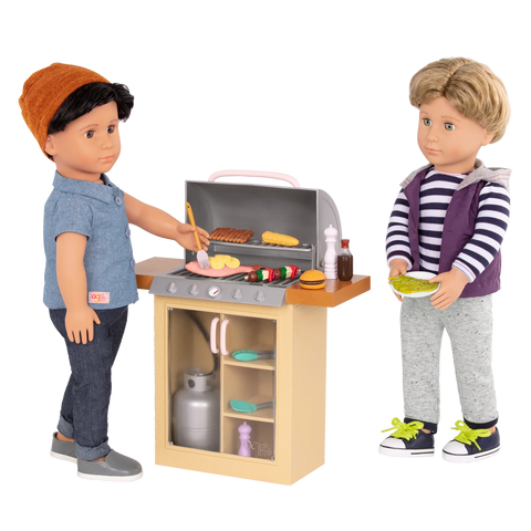 Our Generation Backyard Grill BBQ Playset with Play Food for 18" Dolls