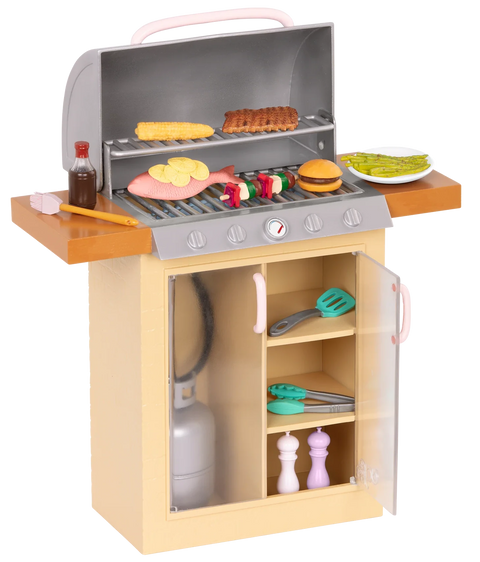 Our Generation Backyard Grill BBQ Playset with Play Food for 18" Dolls