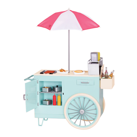 Our Generation Retro Hot Dog Cart With Play Food for 18" Dolls