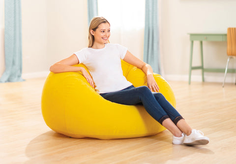 Beanless Bag Inflatable Chair Green and Yellow 107x104x69cm