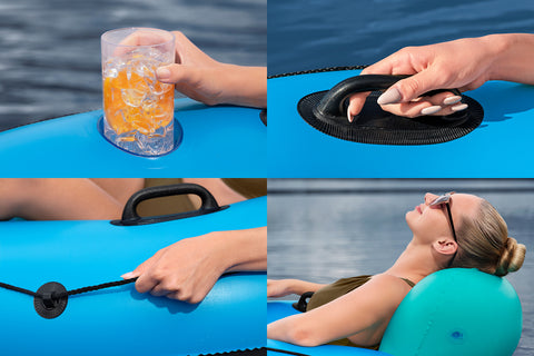 Bestway Hydro-Force Swim Ring White Cap Rider With Backrest 119 cm