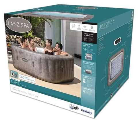 Bestway Lay-Z-Spa Rome AirJet EnergySense Whirlpool 180x180x71cm, 6 Person