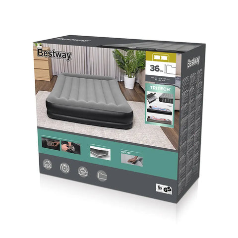 Bestway Tritech Airbed Queen Built-in AC Pump 203x152x36cm