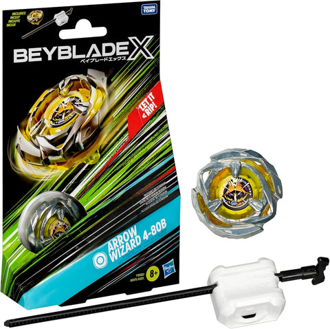 Beyblade X Arrow Wizard 4-80B Starter Pack Set with Stamina Type Top & Launcher