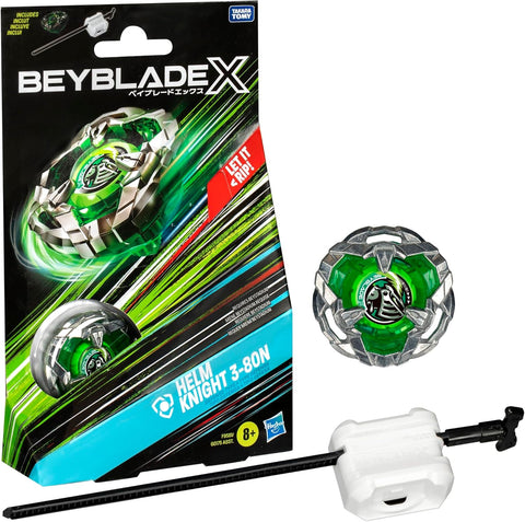 Beyblade X Helm Knight 3-80N Starter Pack Set with Defense Type Top & Launcher