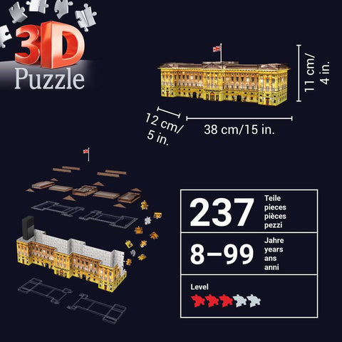 Buckingham Palace Night Edition 3D Puzzle, 216 Pieces