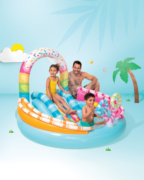 Candy Fun Inflatable Play Center With Slide 170x168x122cm