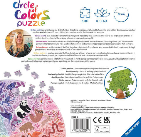 Circle of Colors Animals Puzzle, 500 Pieces