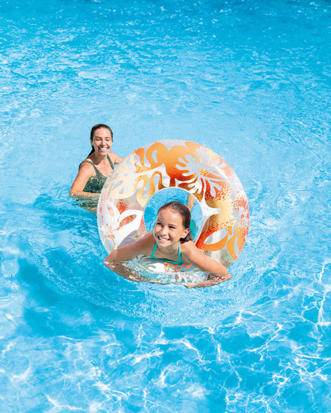 Clear Tropical Color Inflatable Pool Swim Tubes, 91cm