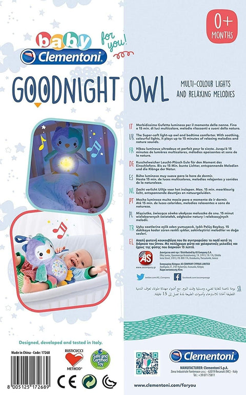 Baby Clementoni Night Owl Light up Plush
