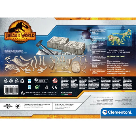 Clementoni Jurassic World Dinosaur kit 2-in-1 Triceratop+Velociraptor