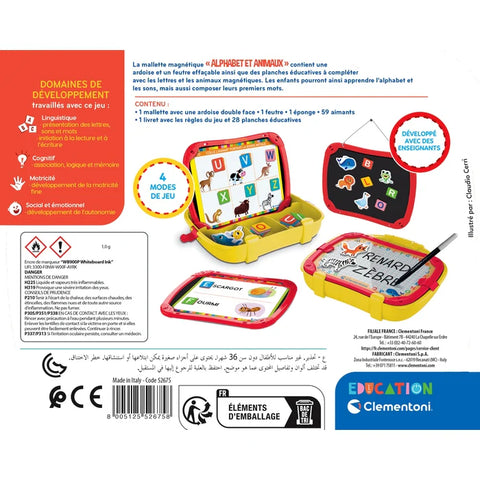 Clementoni Éducation Mallette Magnétique Alphabet et Animaux