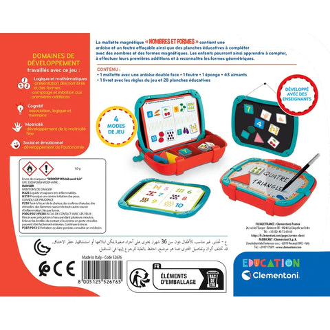 Clementoni Éducation Mallette Magnétique Nombres et formes
