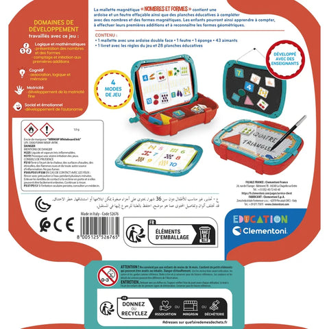 Clementoni Éducation Mallette Magnétique Nombres et formes
