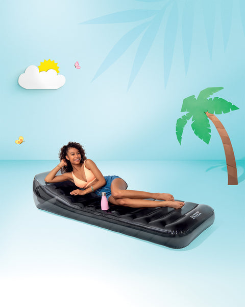 Cool Grey Inflatable Floating Mat 211x99cm