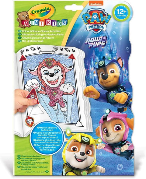 Crayola Mini Kids Paw Patrol Aqua Pups Color & Shapes Sticker Activities