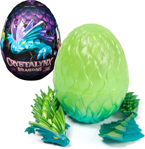 CrystaLynx Dragons, 12.5-inch Collectible Articulated Dragon & Blind Box Display Egg 6073428