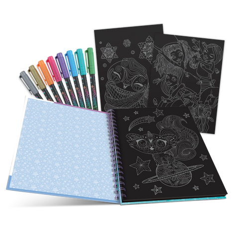 Nebulous Stars Black Pages Coloring Book Isadora (Metal ink)