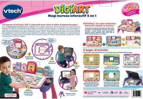 DigiArt Magi Bureau Interactif 5 en 1 Rose