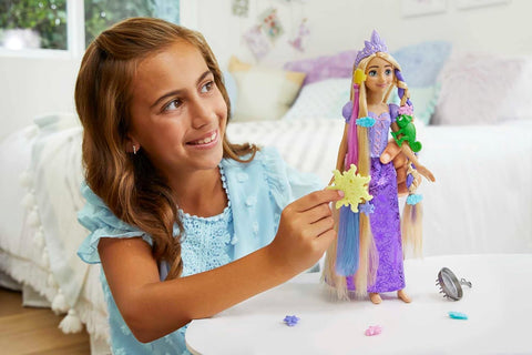 Disney Princess Fairy-Tale Hair Rapunzel Doll And 10+ Hairstyling Accessories, Plus Color Change