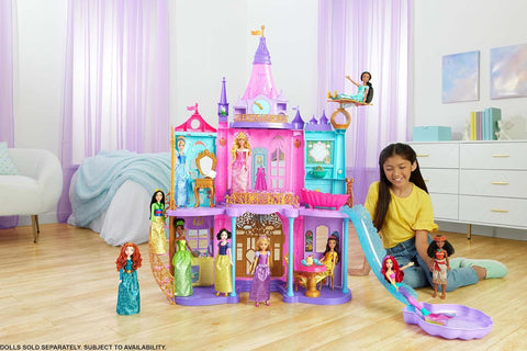 Disney Princess Ultimate Castle Doll House With Lights & Sounds & 25+ Accessories Pieces, 4 Ft Tall