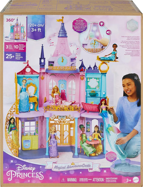 Disney Princess Ultimate Castle Doll House With Lights & Sounds & 25+ Accessories Pieces, 4 Ft Tall