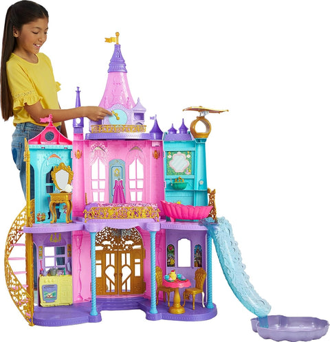 Disney Princess Ultimate Castle Doll House With Lights & Sounds & 25+ Accessories Pieces, 4 Ft Tall