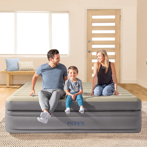 Dura-Beam Comfort Elevated Air Mattress With Built-In-Pump 203x152x51cm