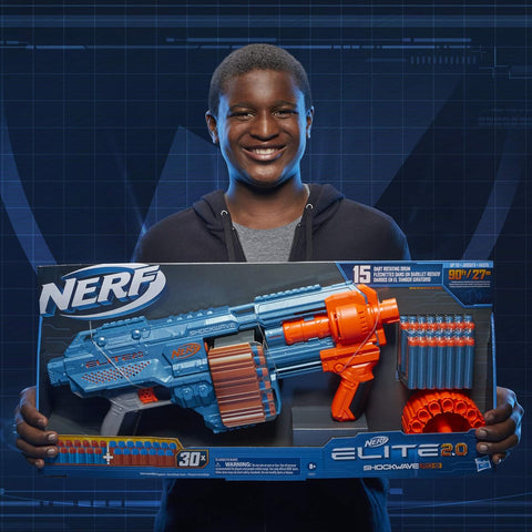 Elite 2.0 Shockwave RD-15 Blaster, 30 Nerf Darts