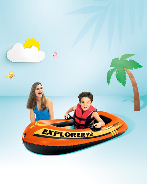 Intex - Explorer 100, 1-Person Inflatable Boat, 147x84x36cm