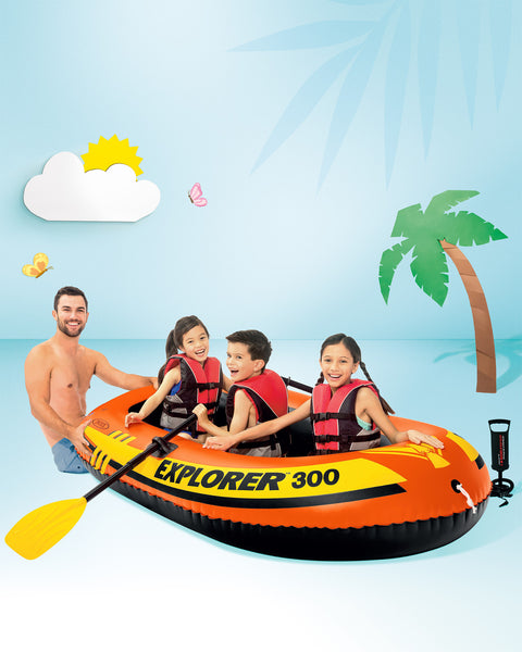 Intex - Explorer 300 Boat Set, 211x117x41cm