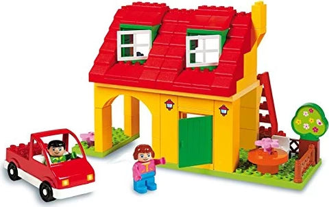 Family House and Car, Unico Plus, 60 Pieces