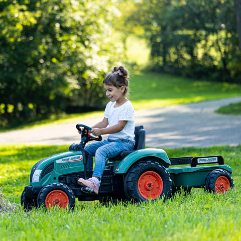 Farm Lander Tractor with Trailer Green