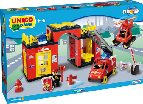 Fire Station, Unico Plus, 96 Pieces